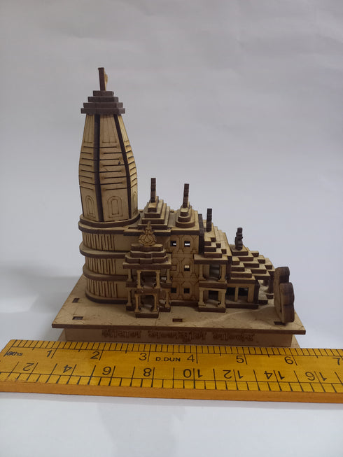 Wooden Ayodhya Ram Mandir with Light